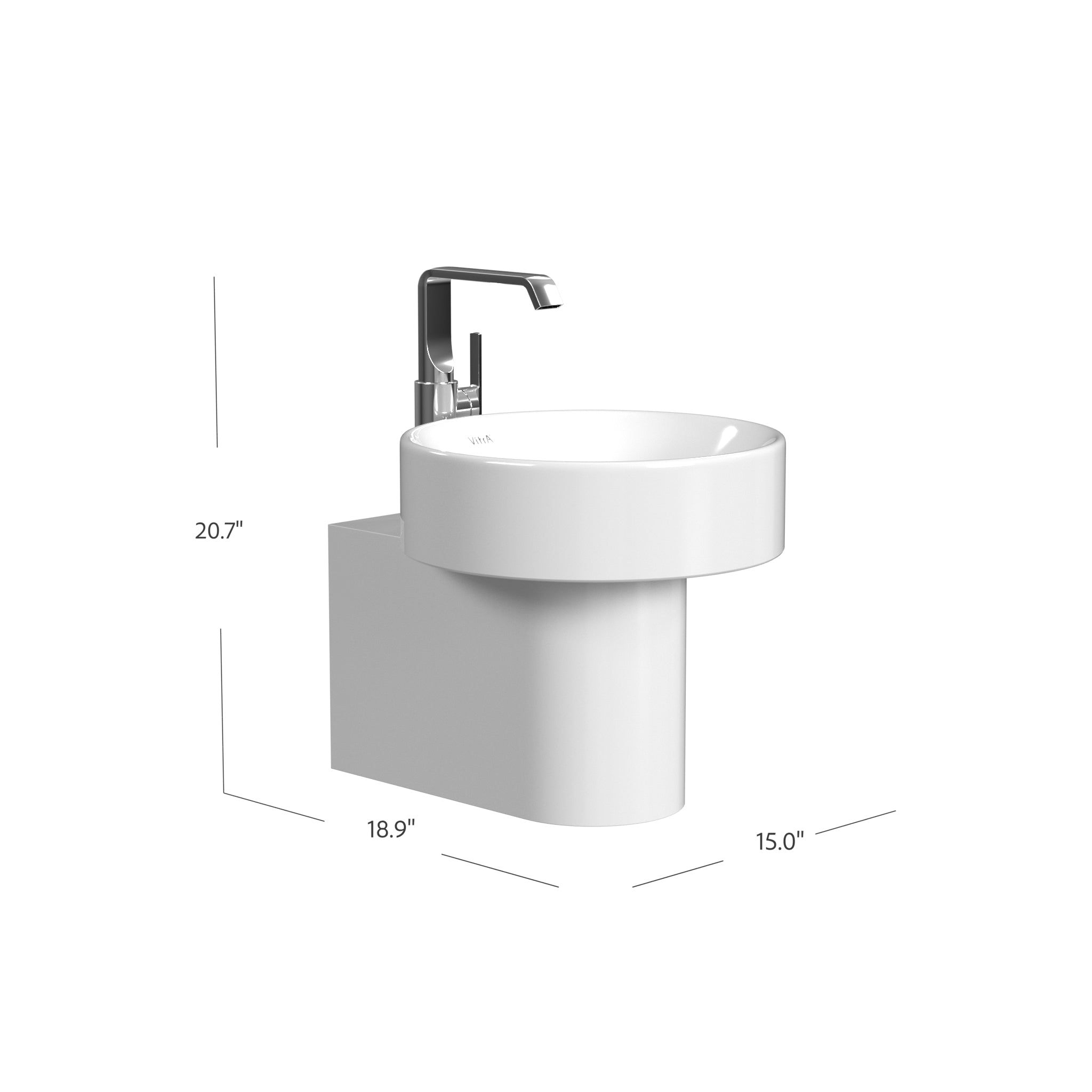 Metropole Wall Mount Sink by Cheviot