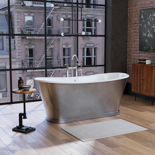 Balmoral Cast Iron Bathtub with Burnished Iron Exterior by Cheviot