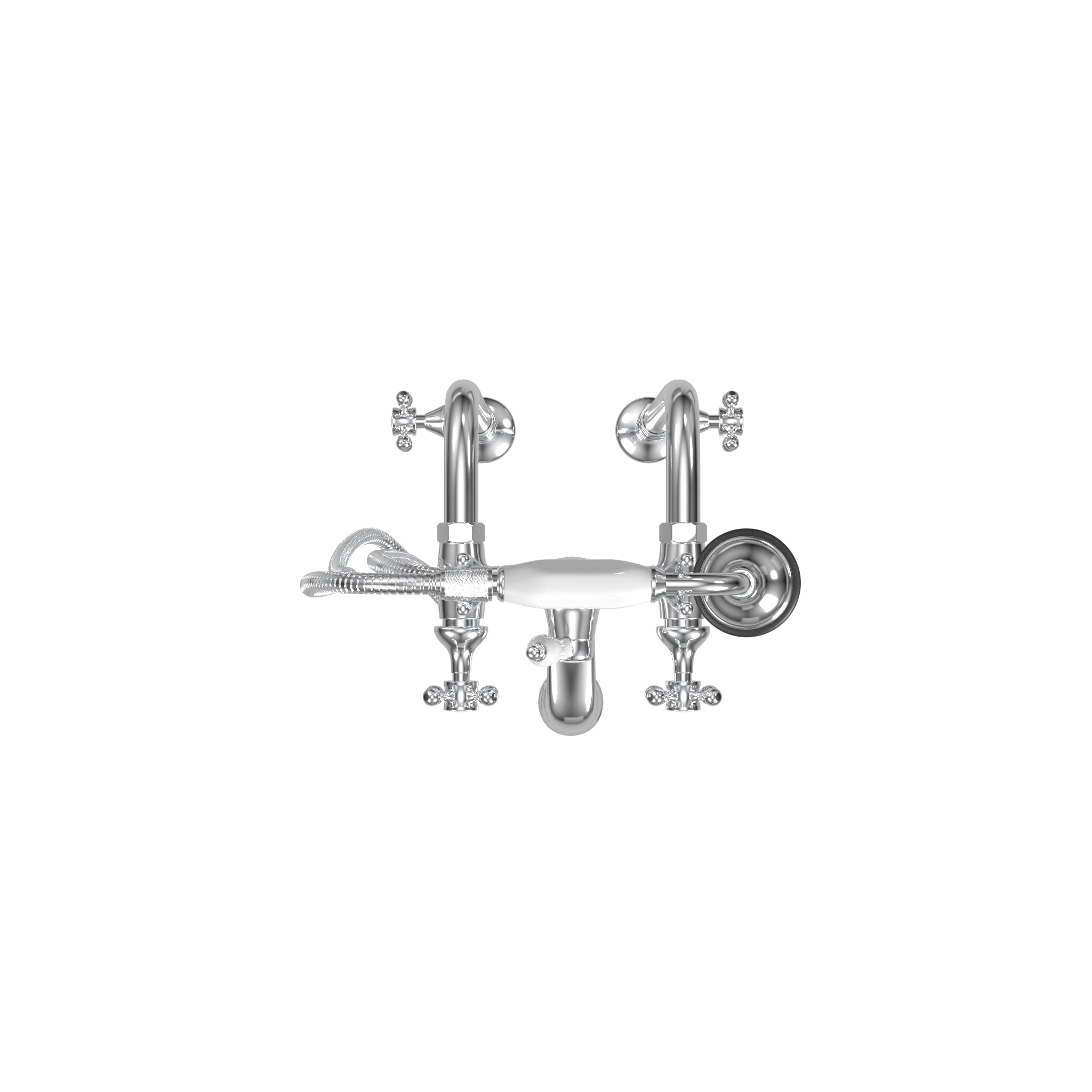 Free-Standing Tub Filler with Hand Shower and Stop Valves, Ceramic Accents |  Faucet |  Cheviot USD |  Cheviot.