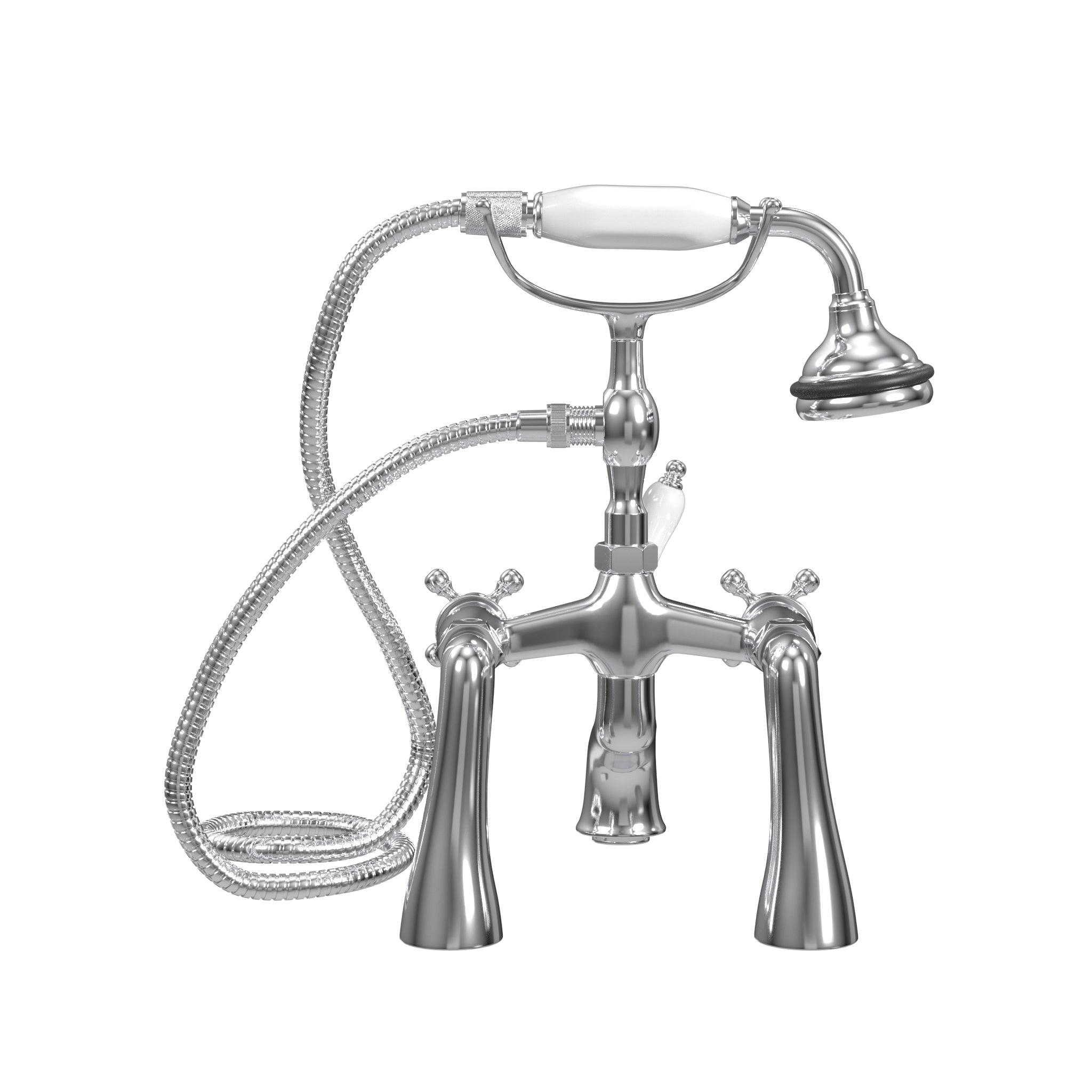 Deck Mount Tub Filler with Hand Shower, 7" Spread, Ceramic Accents |  Faucet |  Cheviot USD |  Cheviot.