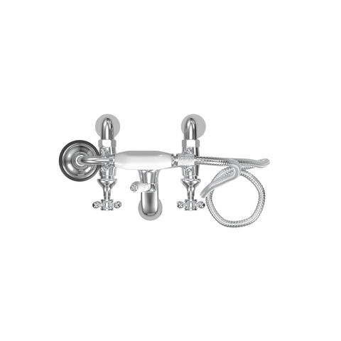 Deck Mount Tub Filler with Hand Shower, 7" Spread, Ceramic Accents |  Faucet |  Cheviot USD |  Cheviot.