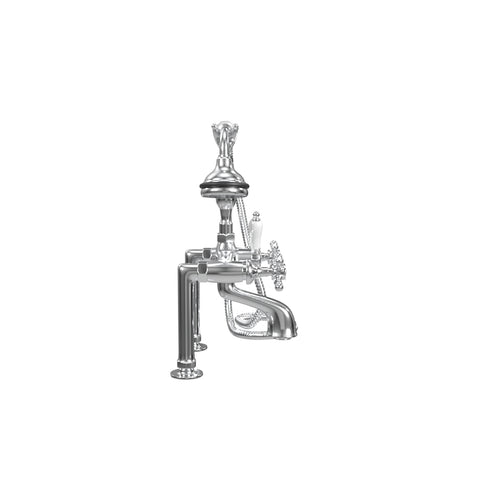 Deck Mount Tub Filler with Hand Shower, 6" Spread, Ceramic Accents |  Faucet |  Cheviot USD |  Cheviot.