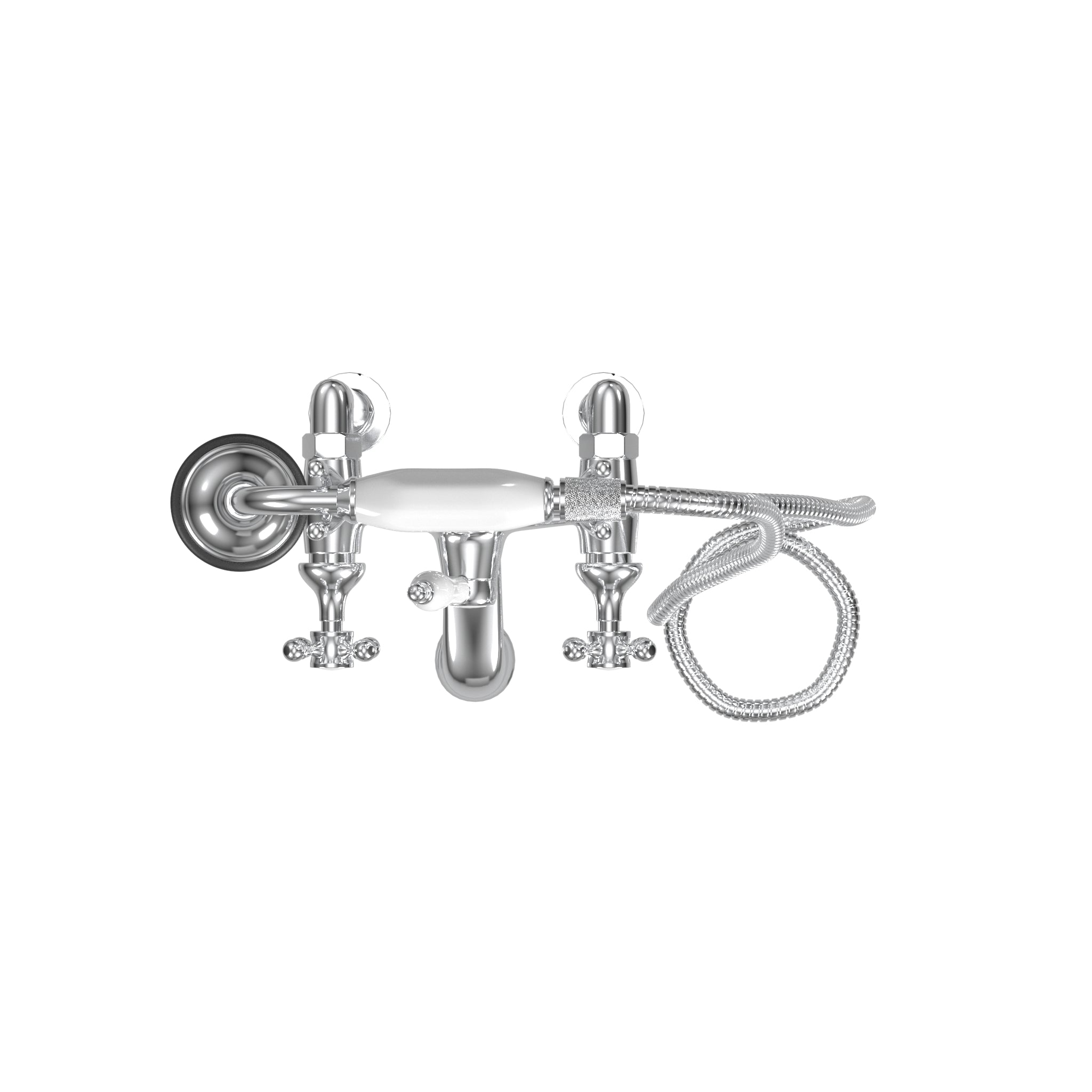 Deck Mount Tub Filler with Hand Shower, 6" Spread, Ceramic Accents |  Faucet |  Cheviot USD |  Cheviot.