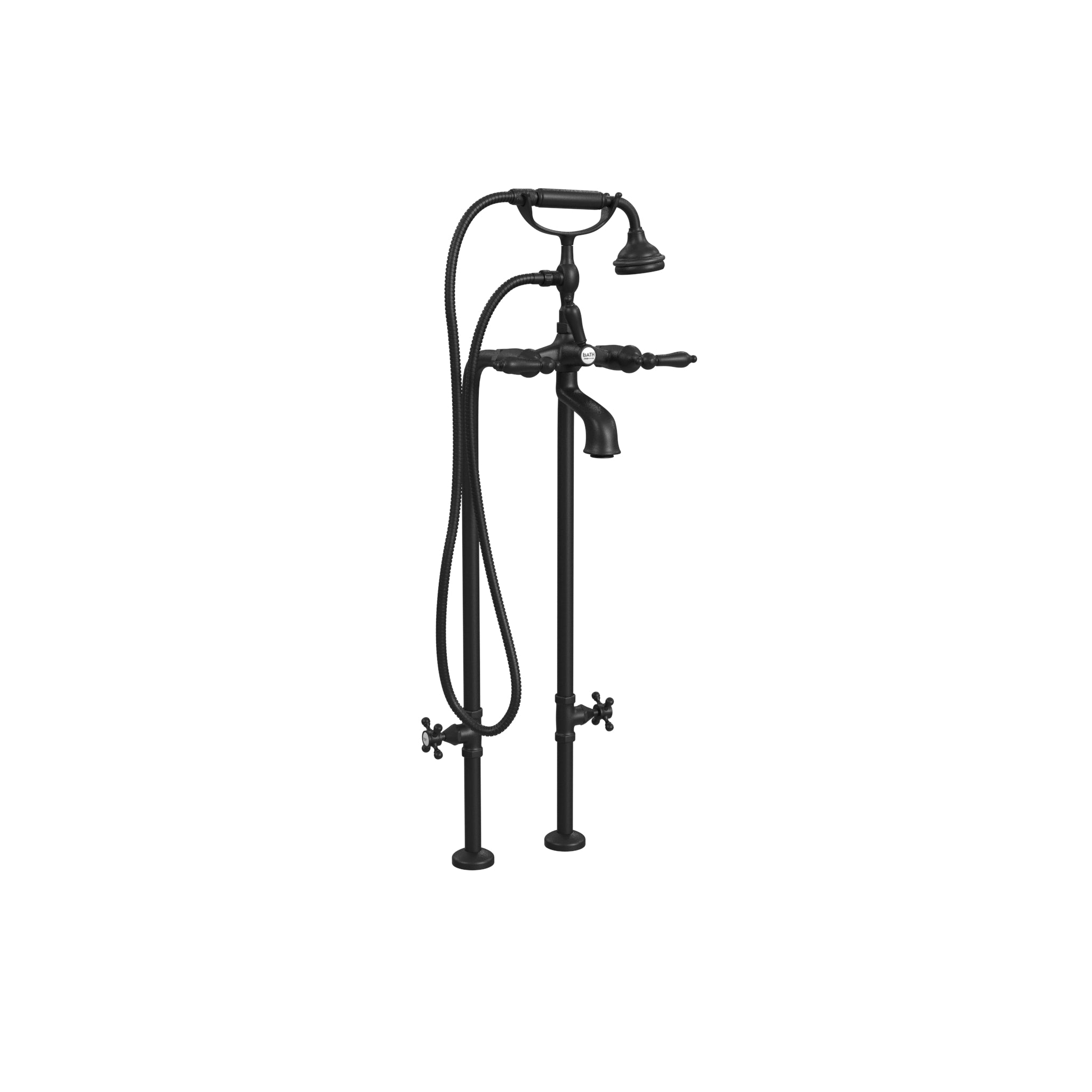 Free-Standing Tub Filler with Hand Shower and Stop Valves, All Metal Accents |  Faucet |  Cheviot USD |  Cheviot.