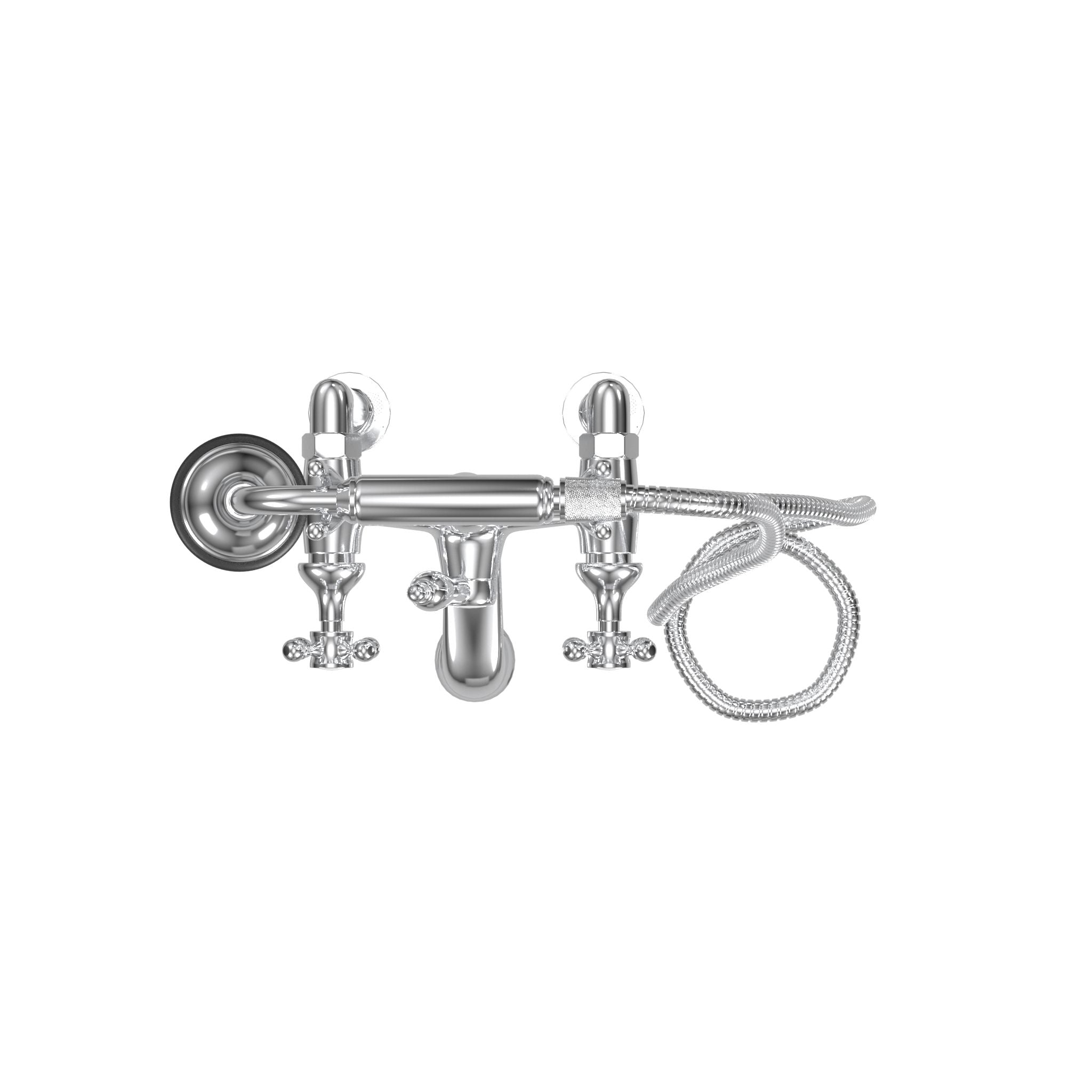 Deck Mount Tub Filler with Hand Shower, 6" Spread, All Metal Accents |  Faucet |  Cheviot USD |  Cheviot.