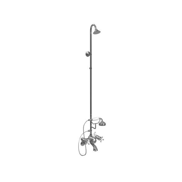 Wall Mount Tub Filler with Overhead and Hand Showers faucet by Cheviot