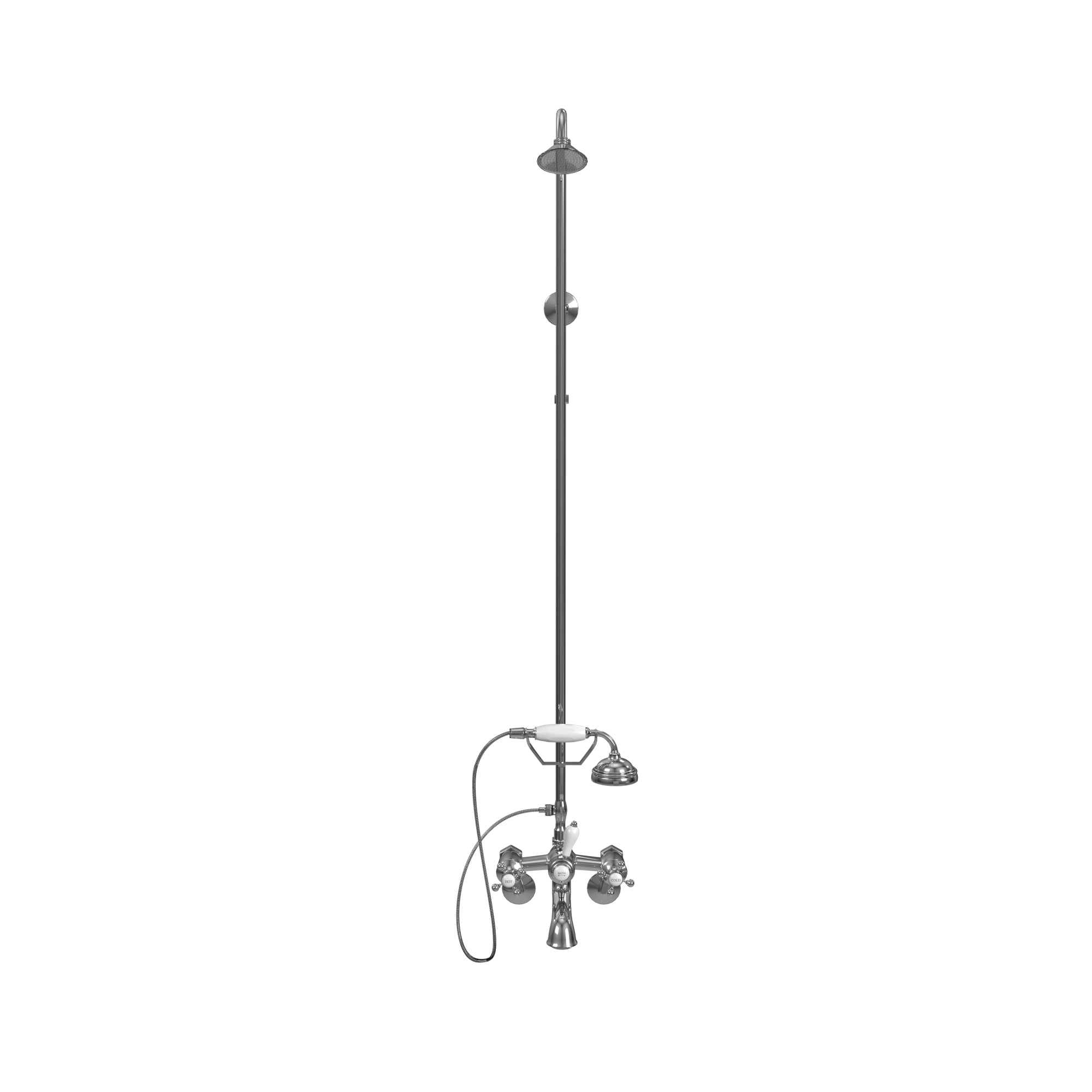 Wall Mount Tub Filler with Overhead and Hand Showers faucet by Cheviot