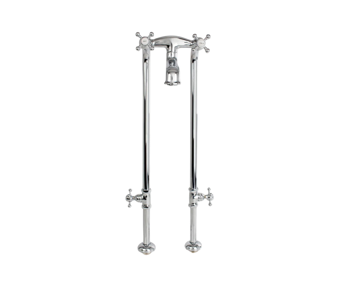 Free-Standing Tub Filler with Stop Valves