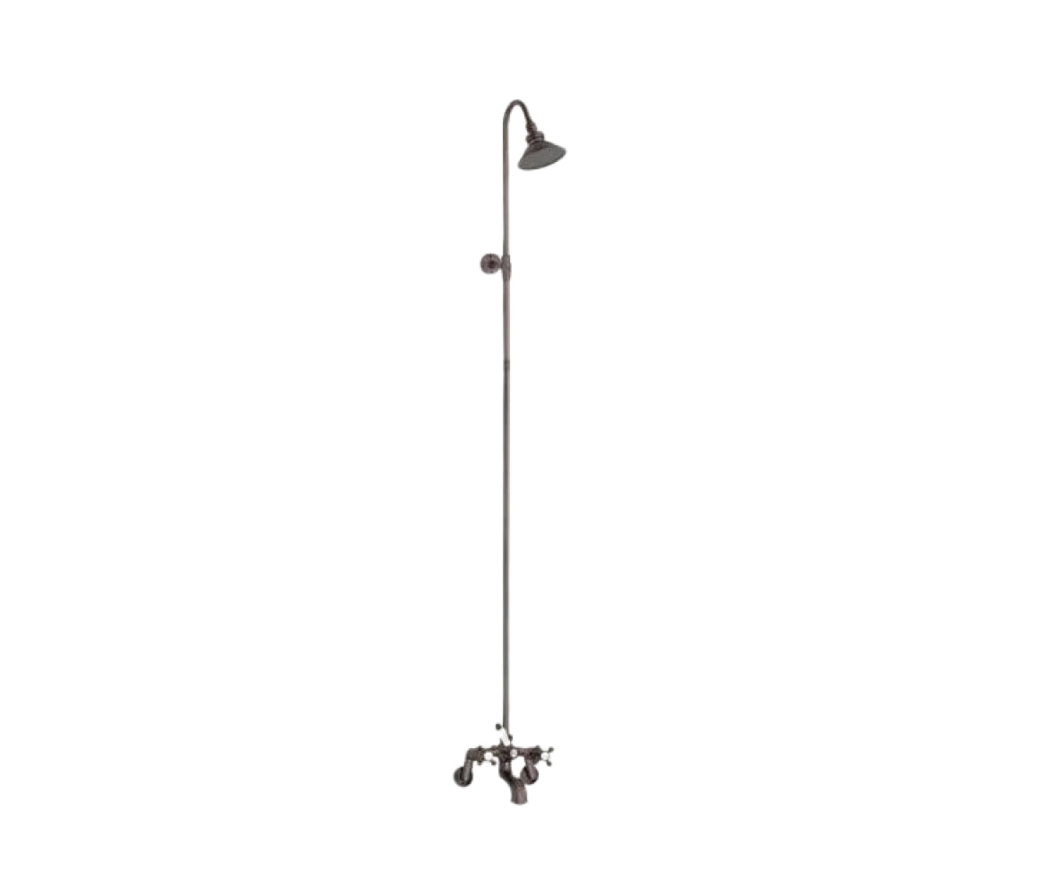 Wall Mount Tub Filler with Overhead Shower