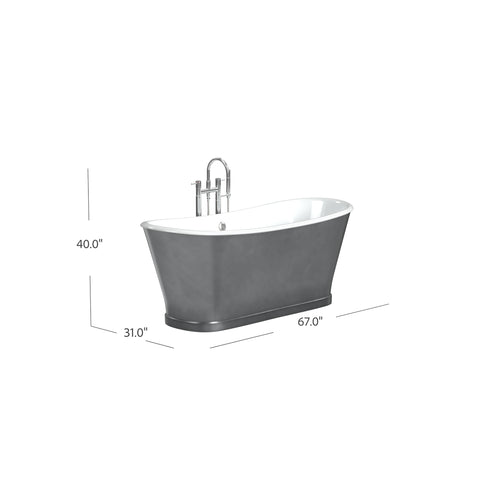 Balmoral Cast Iron Bathtub with Burnished Iron Exterior