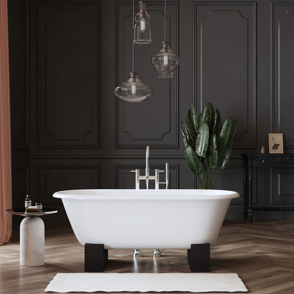 Regal Cast Iron Bathtub with Wooden Base