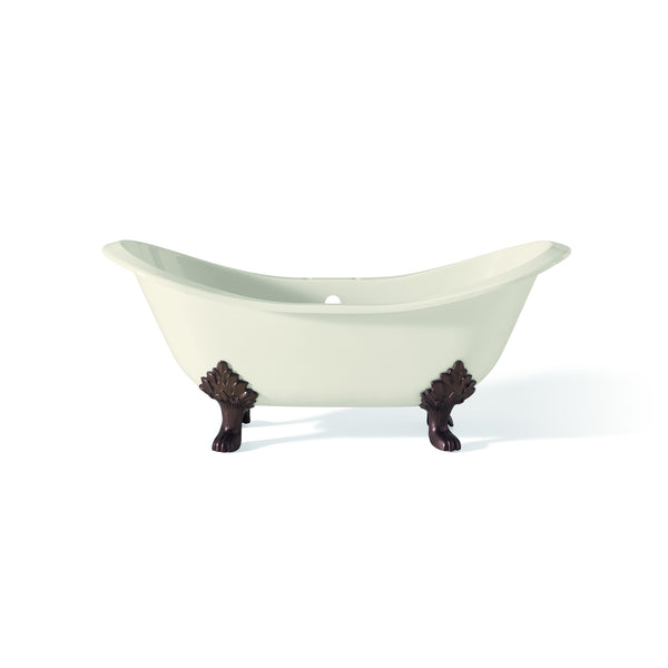 61" Regency Cast Iron Bathtub with Lion Feet, Biscuit Interior, 7" Drillings