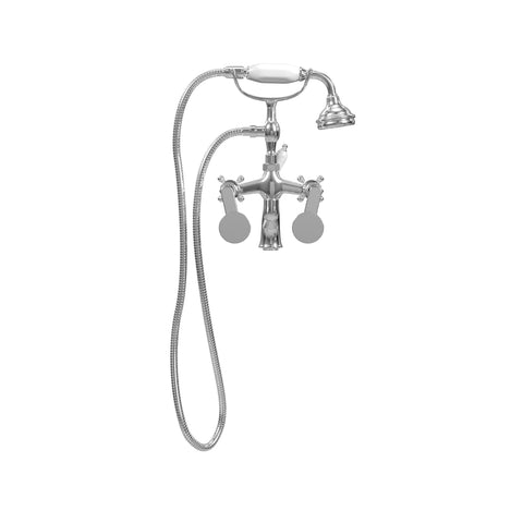 Wall Mount Tub Filler with Hand Shower, Ceramic Accents |  Faucet |  Cheviot USD |  Cheviot.