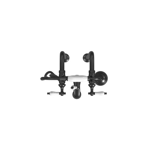 Free-Standing Tub Filler with Hand Shower, Ceramic Accents
