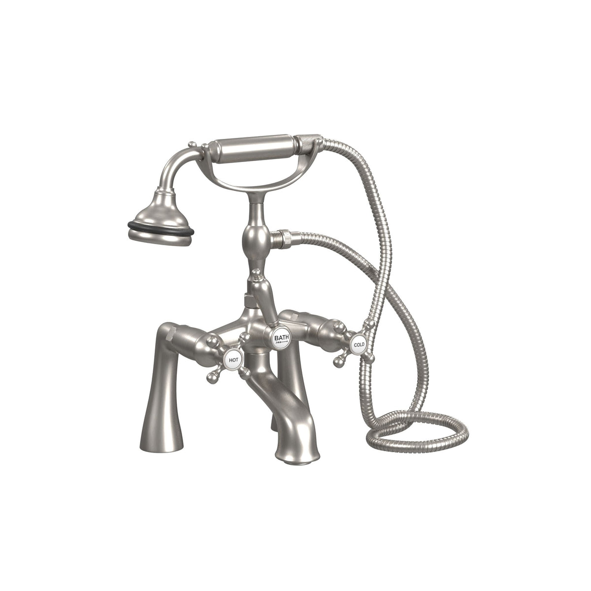 Deck Mount Tub Filler with Hand Shower, 7" Spread, All Metal Accents |  Faucet |  Cheviot USD |  Cheviot.