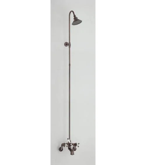 Wall Mount Tub Filler with Overhead Shower