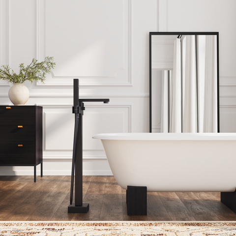 Square Tub Filler with Hand Shower