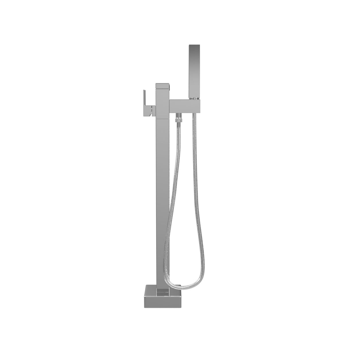 Cheviot Square tub filler with hand shower — rear view