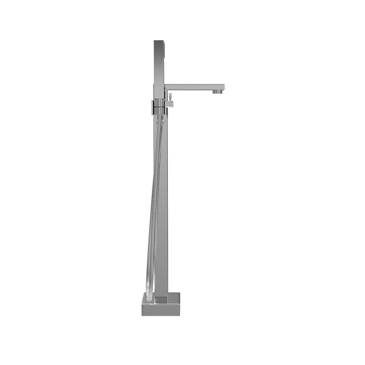 Cheviot Square tub filler with hand shower — side view