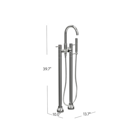 Contemporary Double Post Tub Filler with Hand Shower