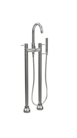 Contemporary Double Post Tub Filler with Hand Shower