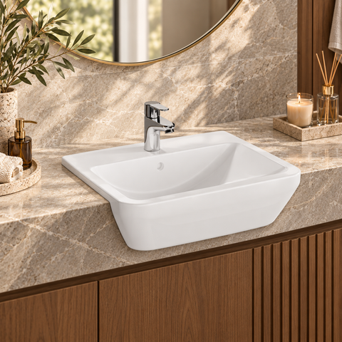 Modena Rectangular Semi-Recessed Sink