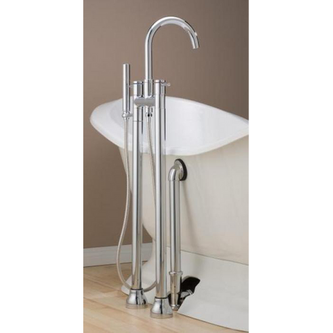 Contemporary Double Post Tub Filler with Hand Shower